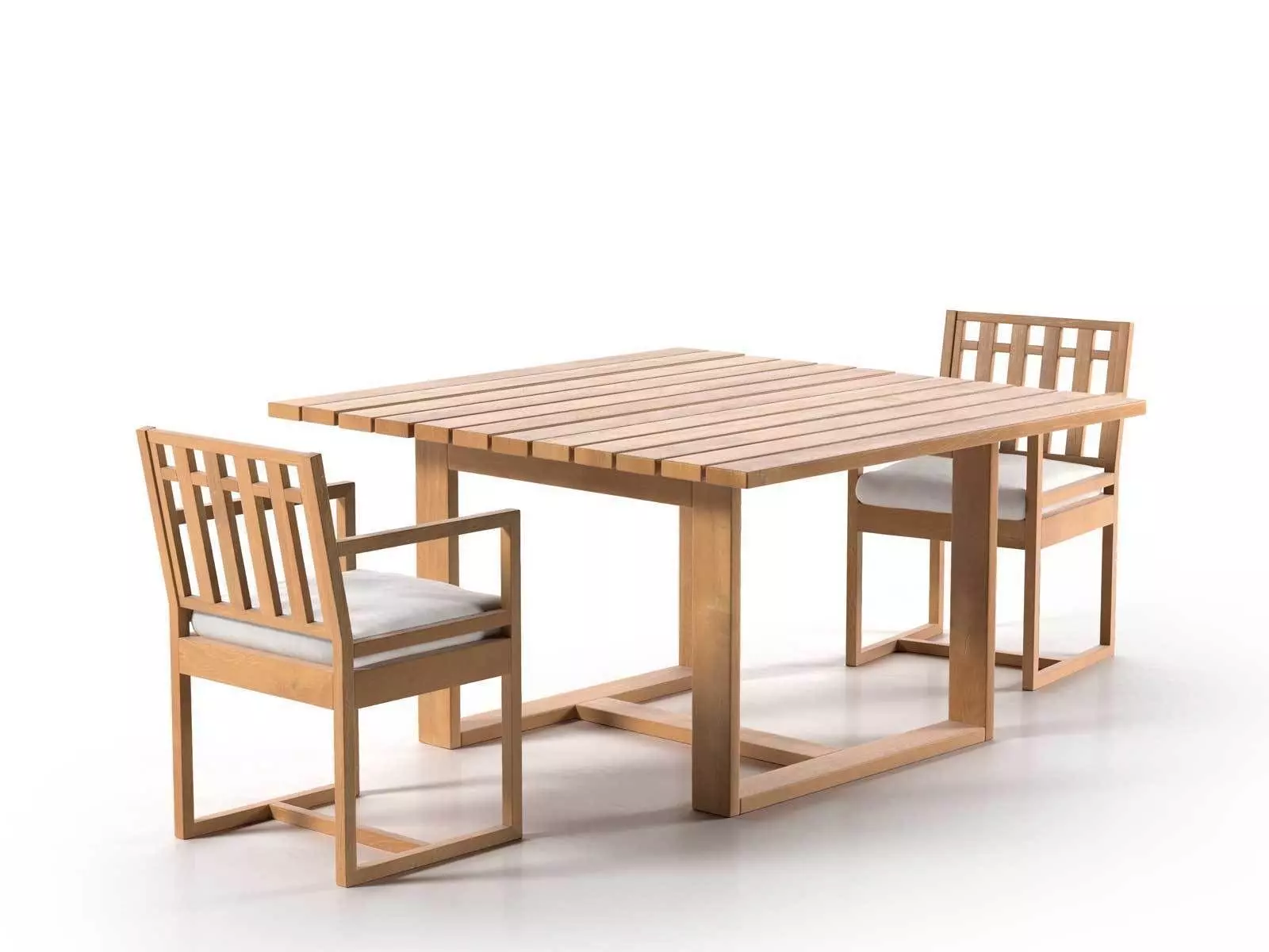 Square Collection Table and Chair 3D model_0