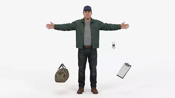 Driver Rigged Game Ready 3D Character Low-poly 3D model