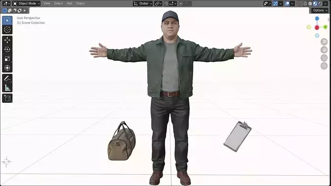 Driver Rigged Game Ready 3D Character Low-poly 3D model 3