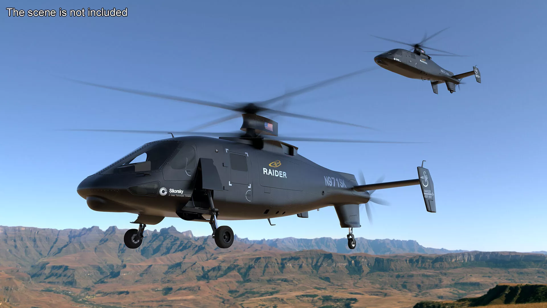 Sikorsky RAIDER Helicopter Rigged for Cinema 4D 3D model