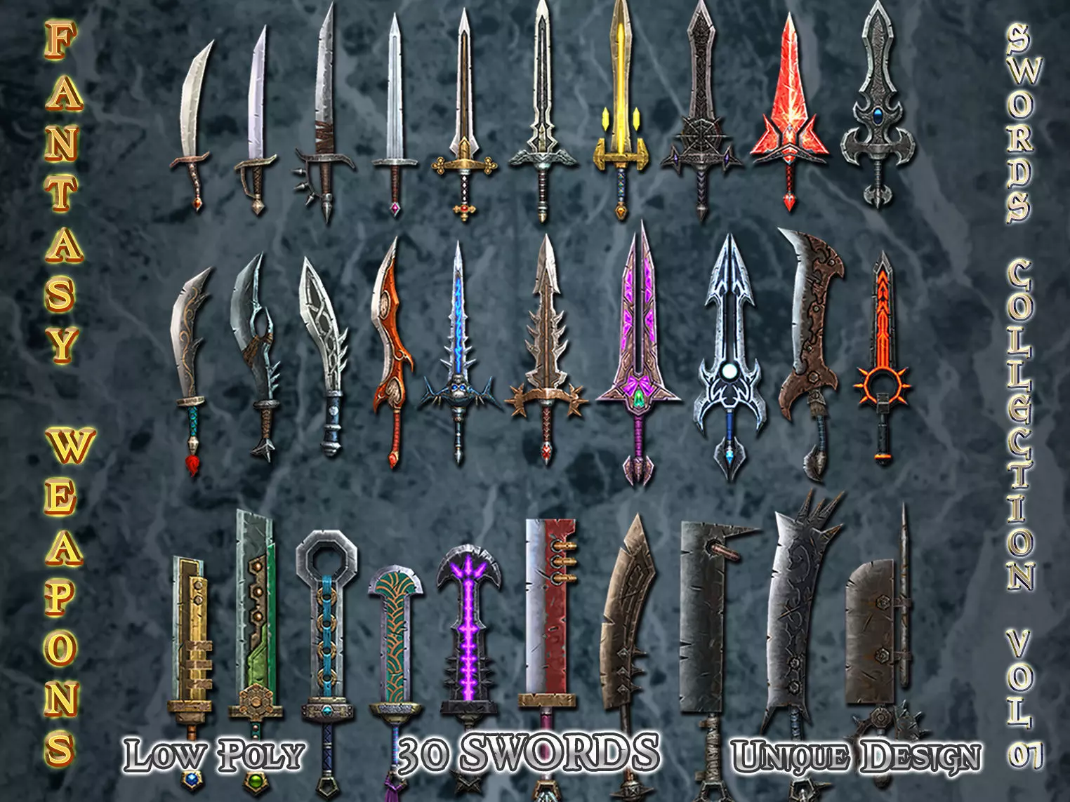 Fantasy Armory -  Sword Collection Vol01 Low-poly 3D model_0