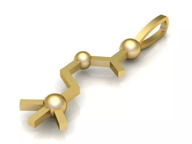 Pendant gold with two balls 3D print model_0