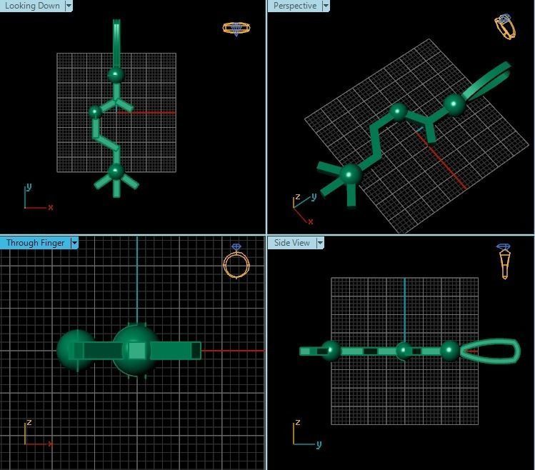 Pendant gold with two balls 3D print model_2