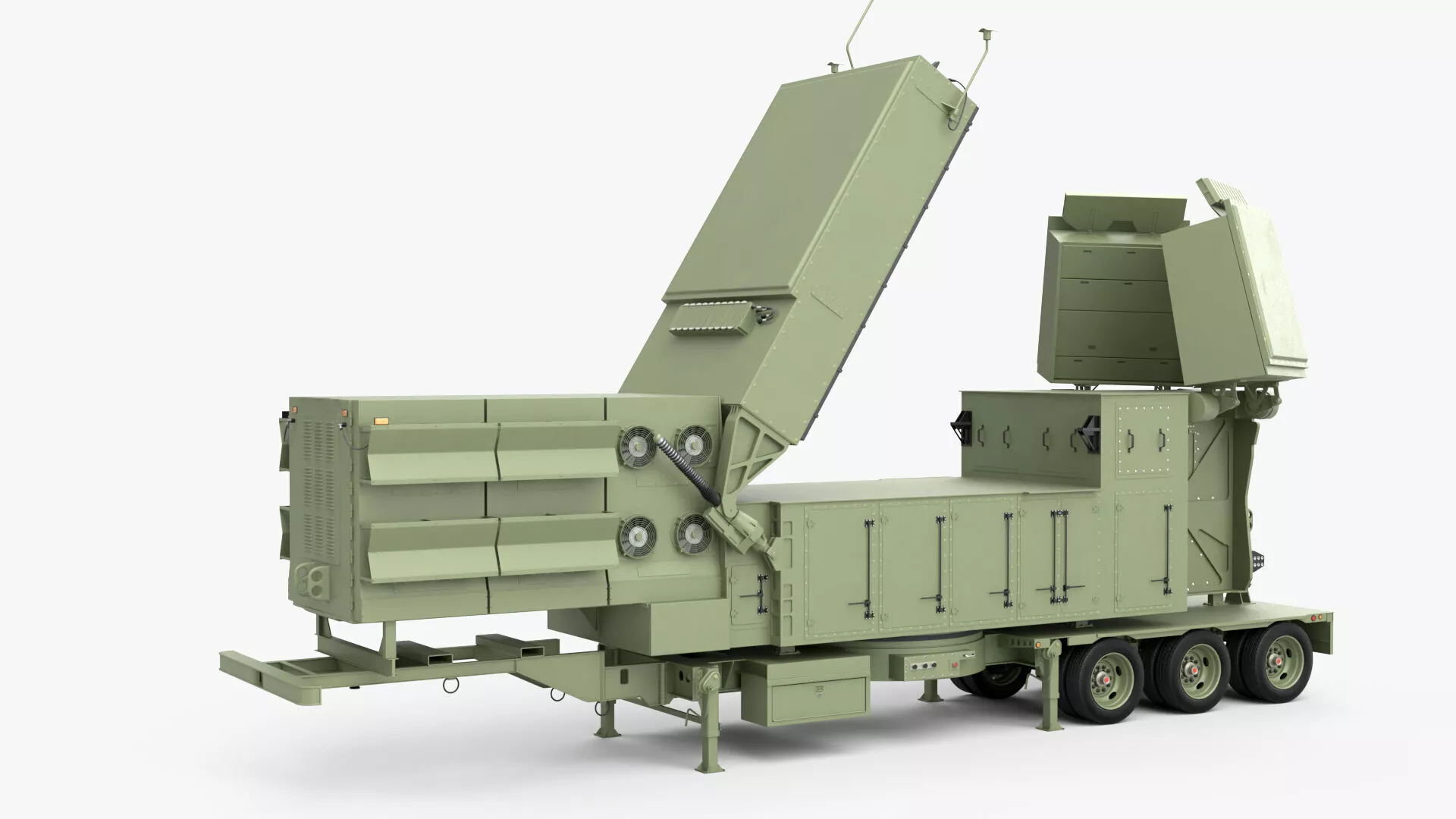 Factory Condition Military Radar Station Rigged 3D model