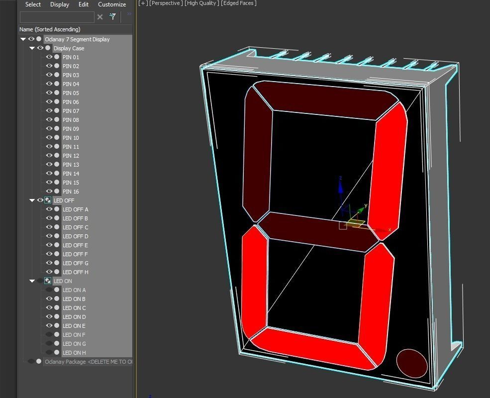 Seven Segment Display Model Low-poly 3D model_2