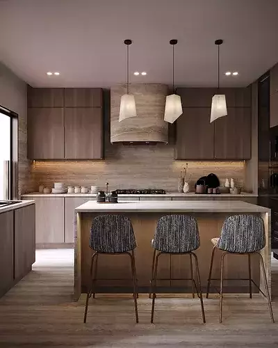 High End ArchViz 3D Scene Luxury Open Concept Apartment 3D model 7