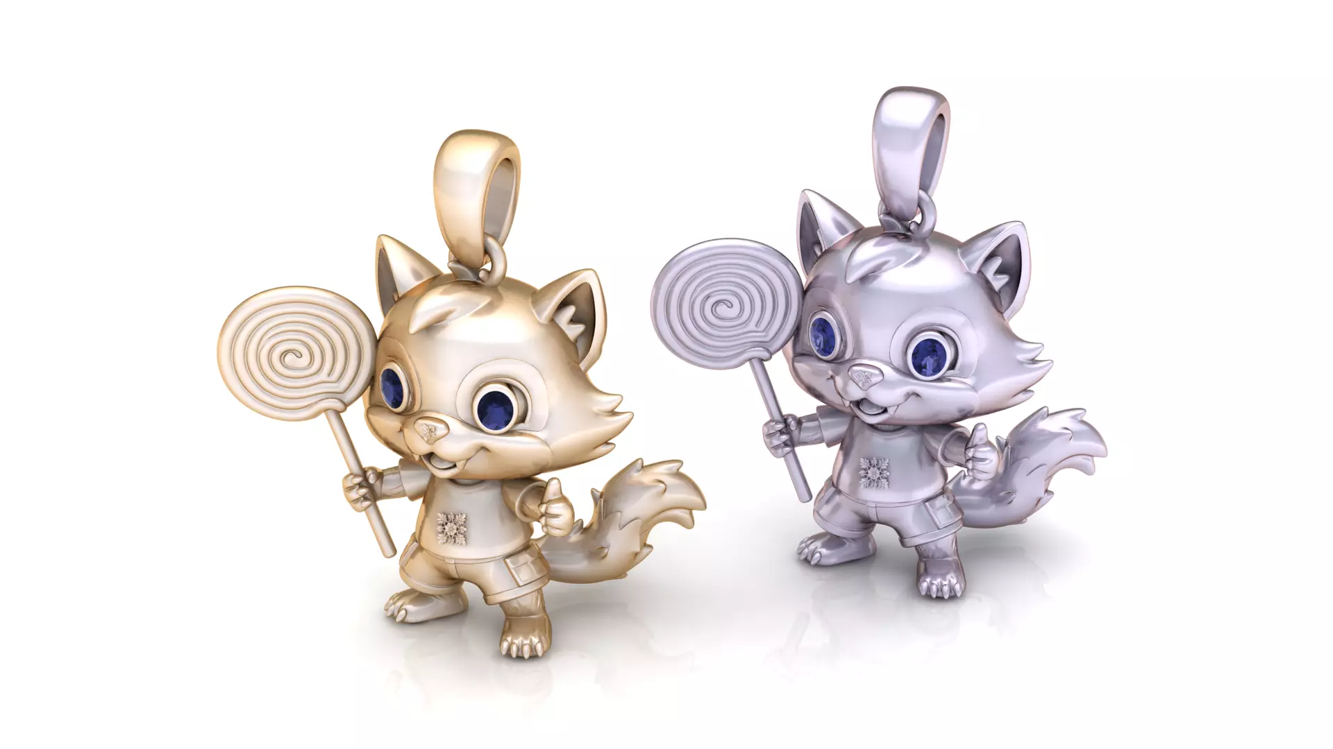 Lollipop Fox Character Pendant 3D print model