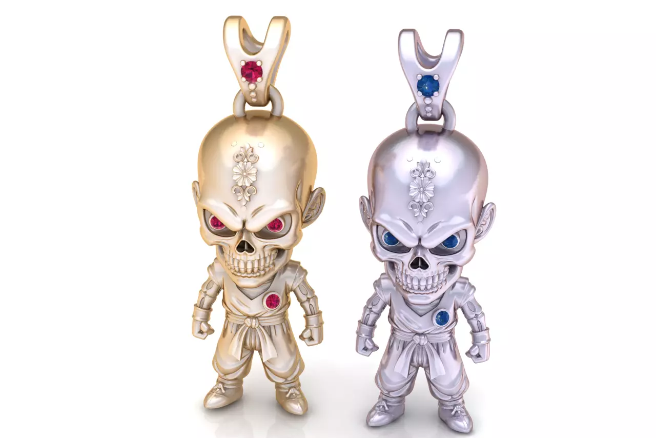 Skull Warrior Character Pendant 3D print model