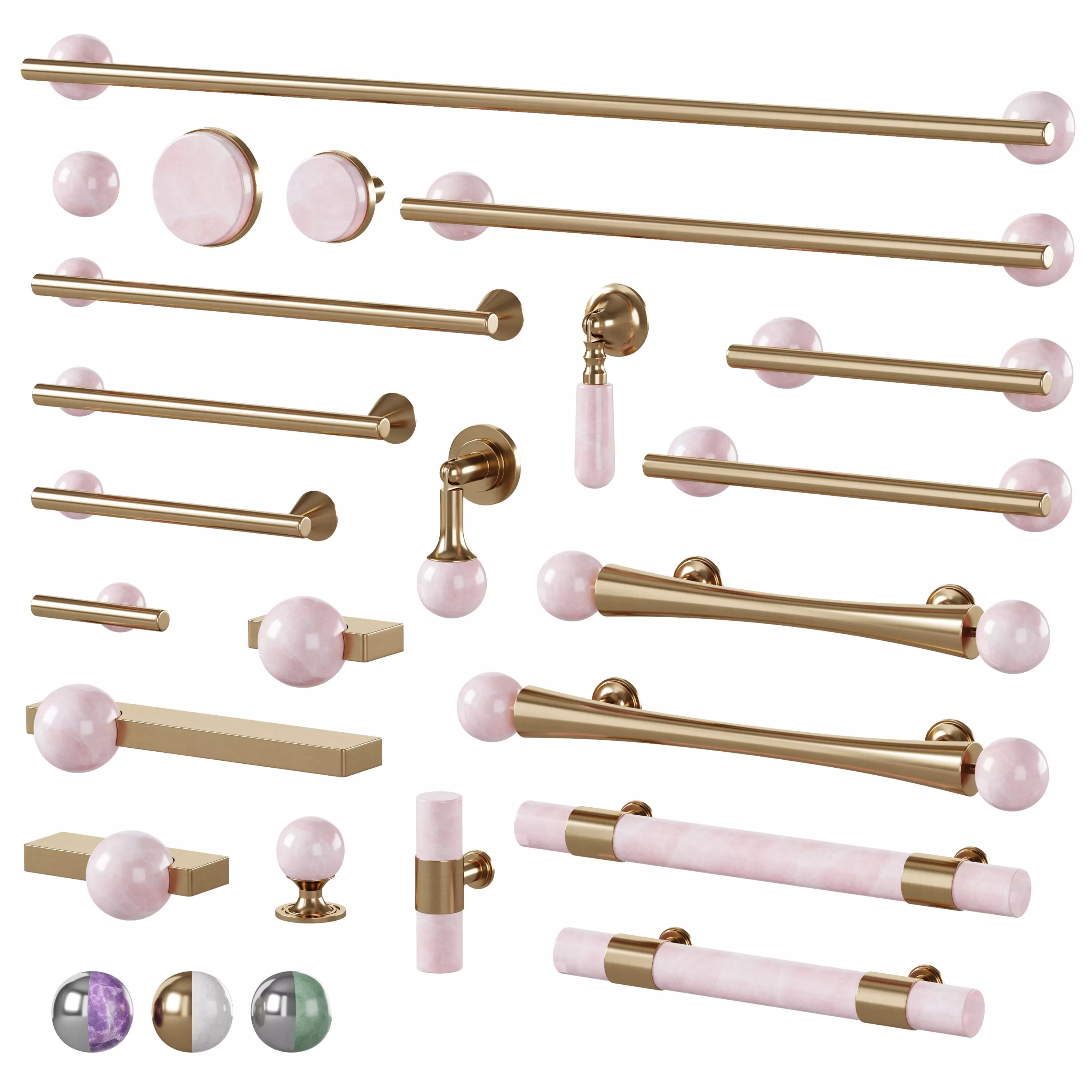 Stone furniture handles by The Boutique Handle Co 3D model
