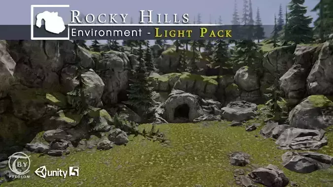 Rocky Hills Environment - Light Pack Free low-poly 3D model