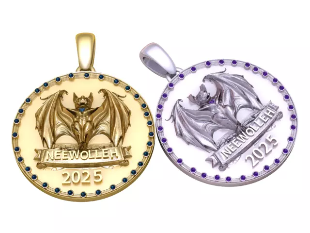 New Year Bat Medallion 2025 3D print model