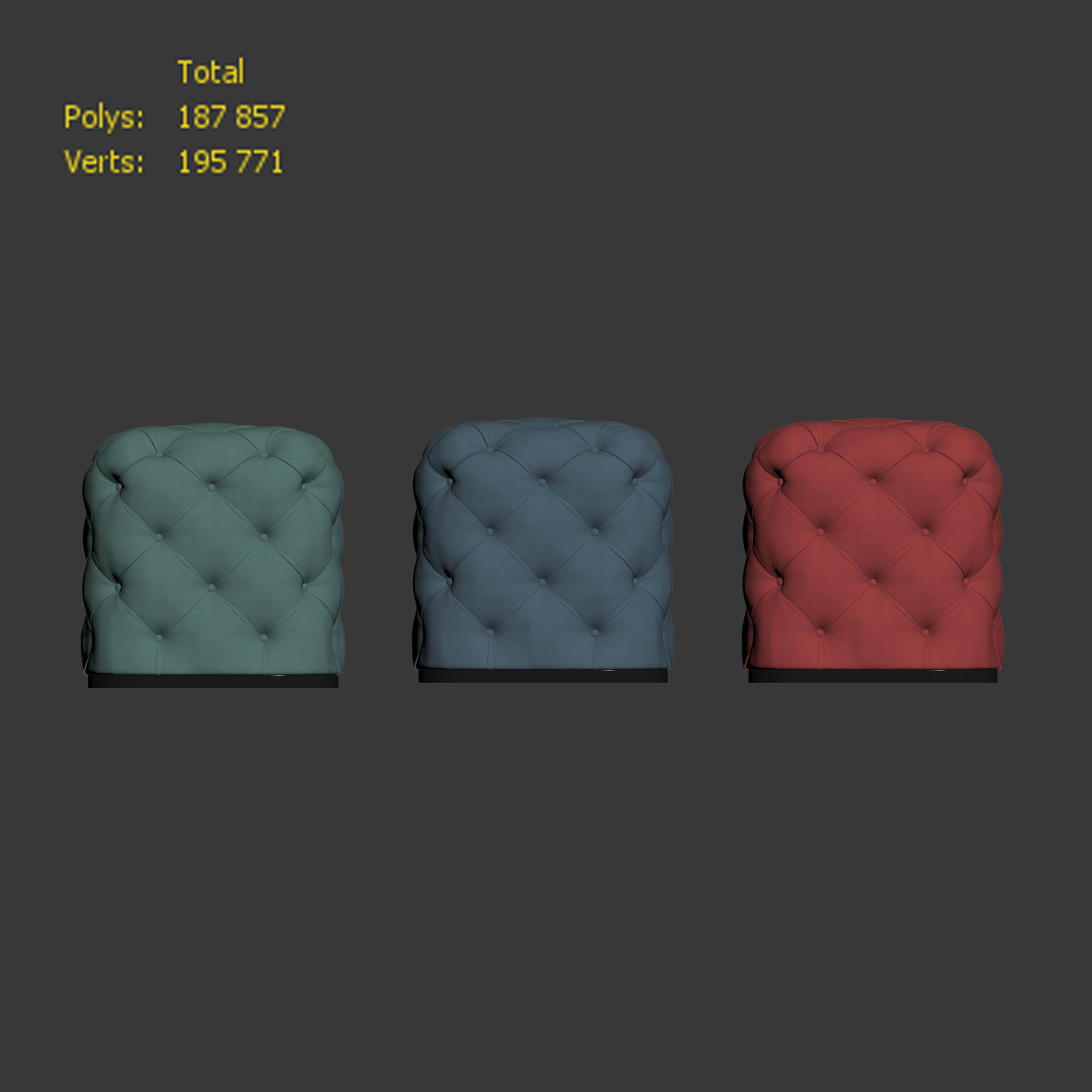 Pouf Classic Chesterfield 3D model_6