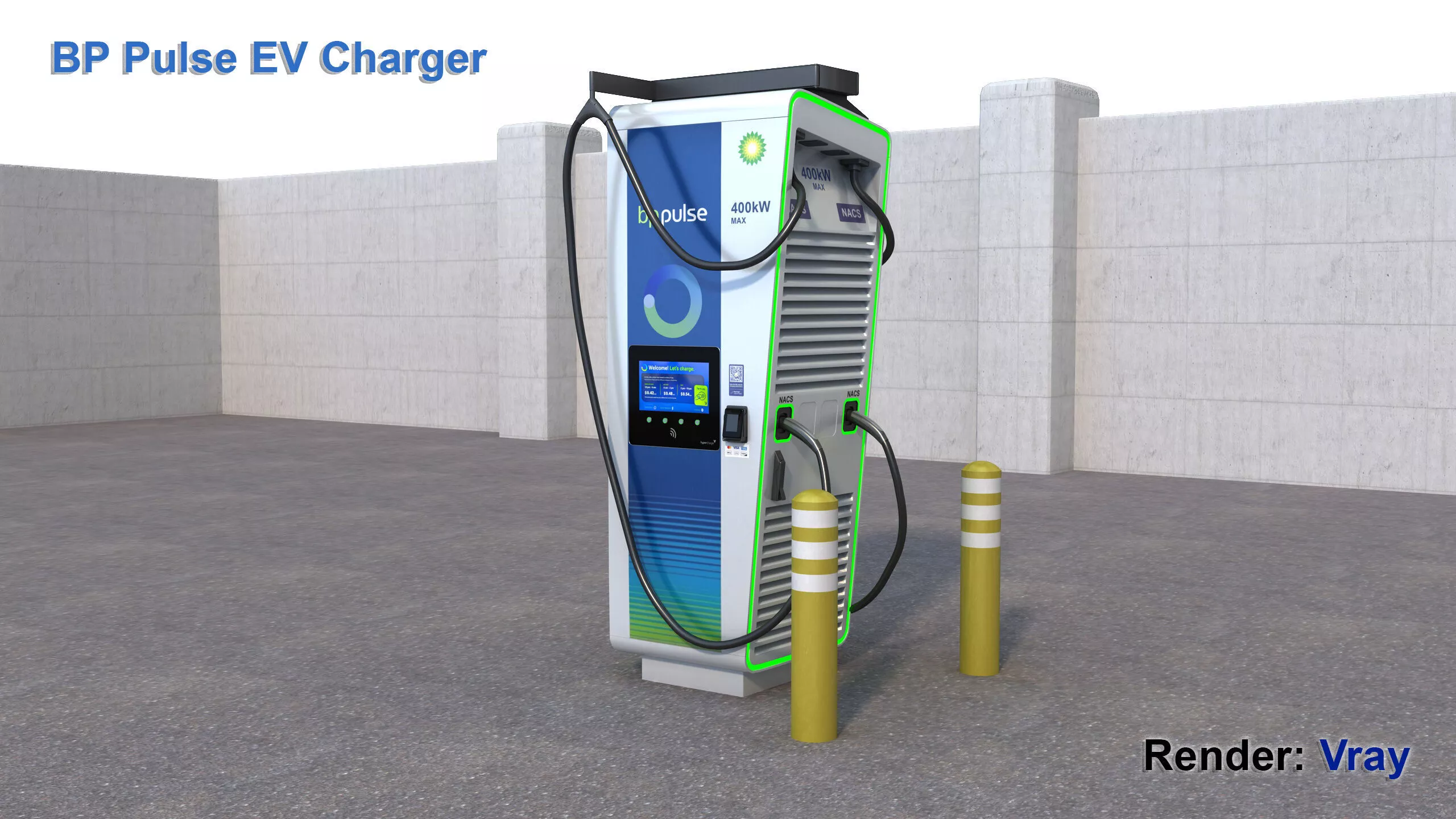 BP Pulse EV Charger 3D model