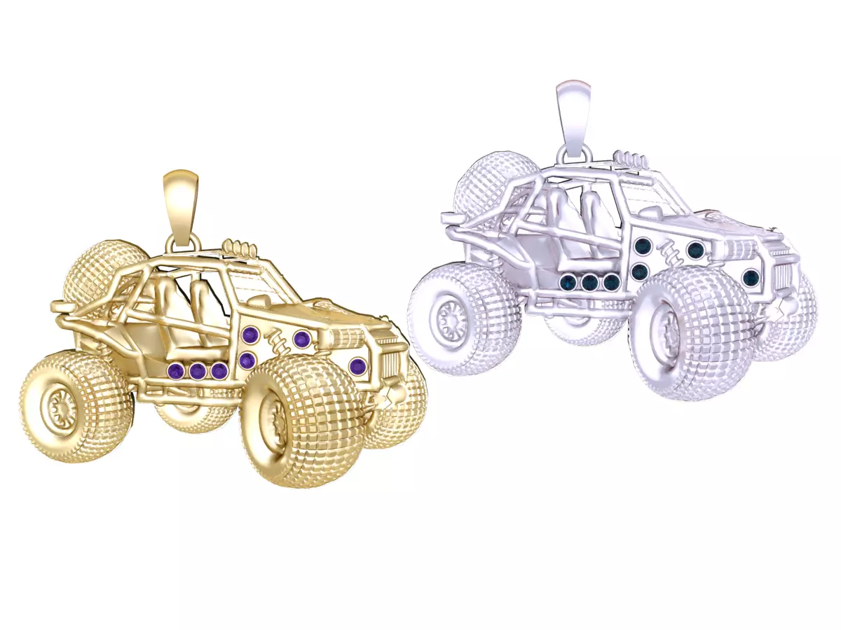 Gemstone Monster Truck Pendant 3D print model