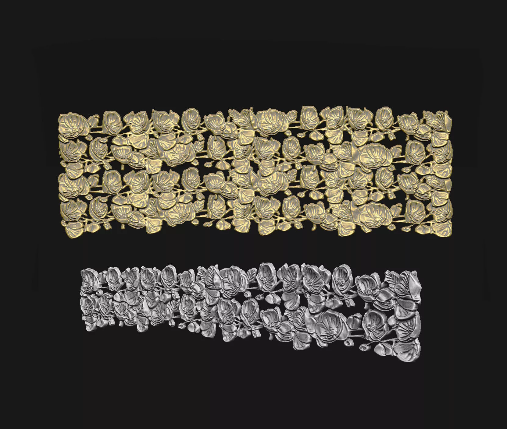 cnc-flower carving-pattern apple-blossom wild-rose 3d-relief 3D print model