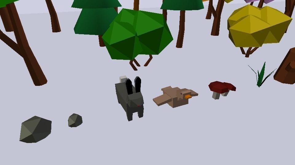 Lowpoly nature collection 2 trees in style Free low-poly 3D model_6