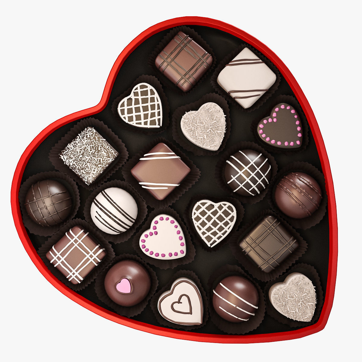 Candy Heart Box 3D model_2