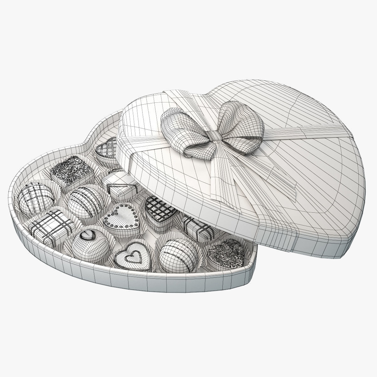 Candy Heart Box 3D model_3