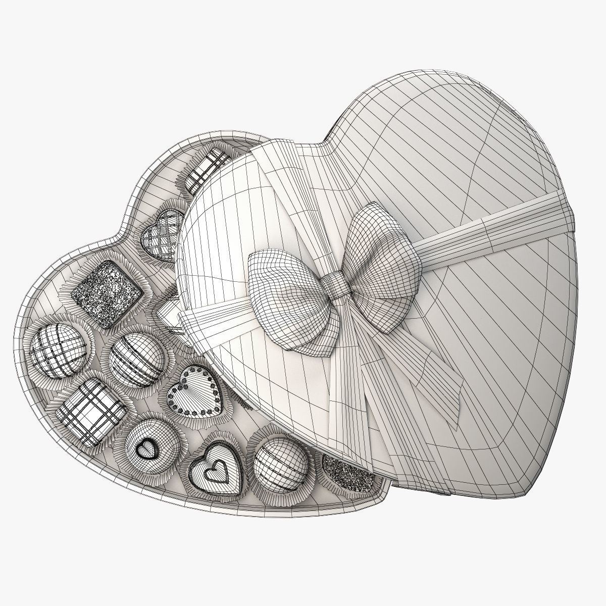 Candy Heart Box 3D model_4