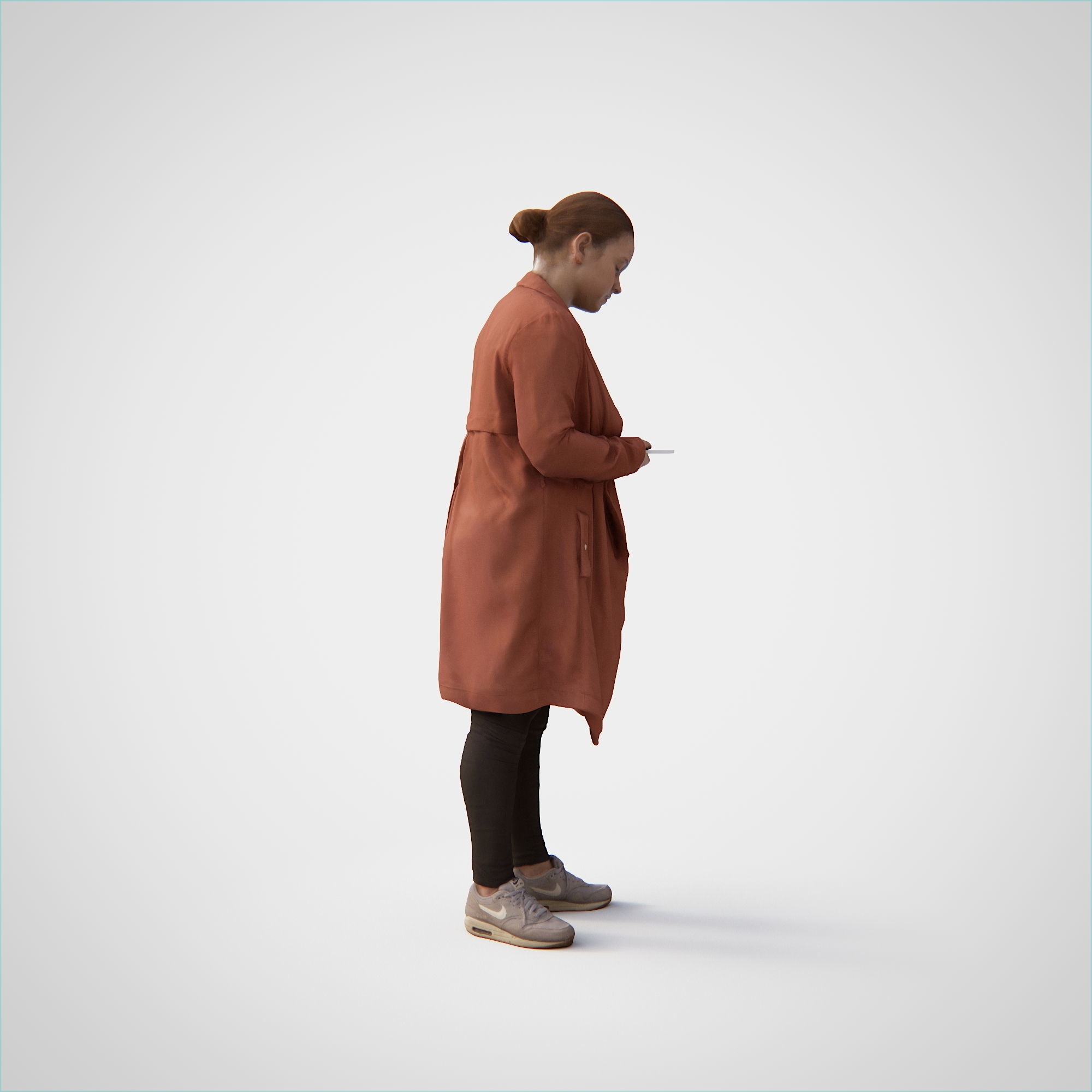 Laura 02 Woman posed standing with phone 3D model_2