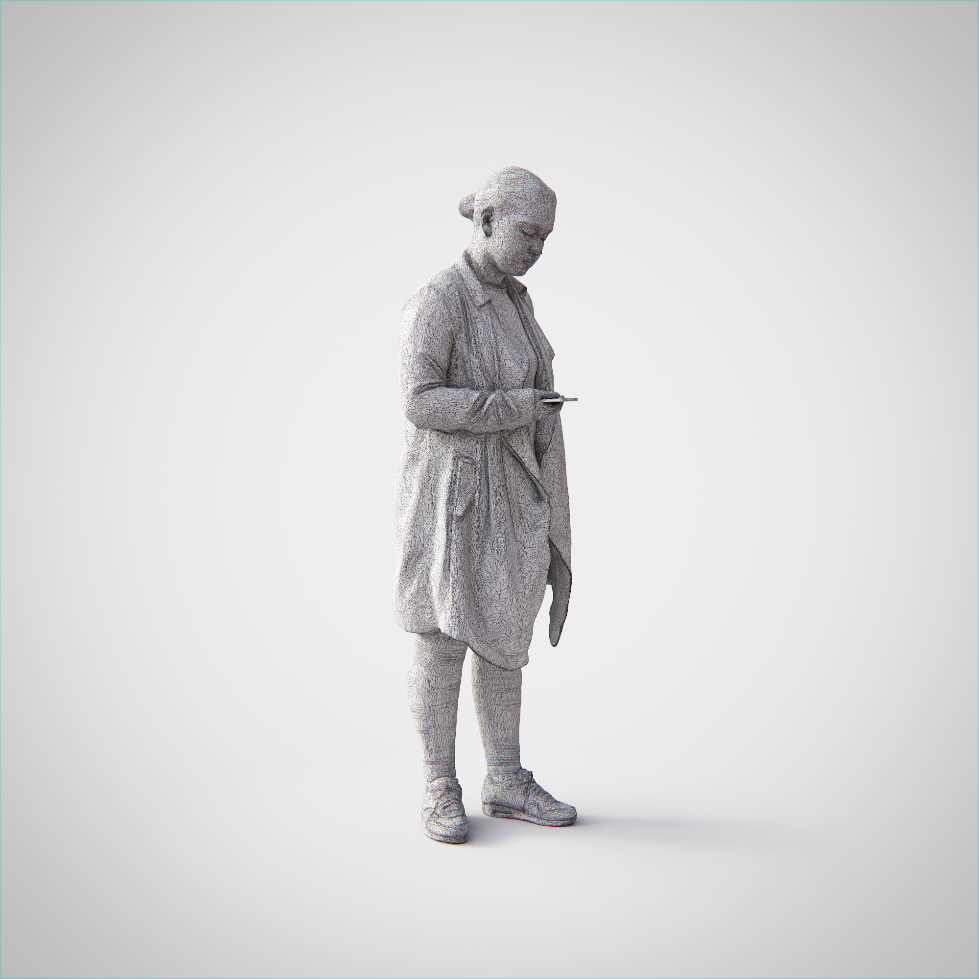 Laura 02 Woman posed standing with phone 3D model_8