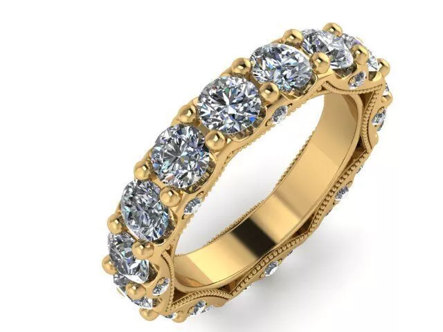 Round Diamond Eternity with Side Milgrain 3DM 3D print model