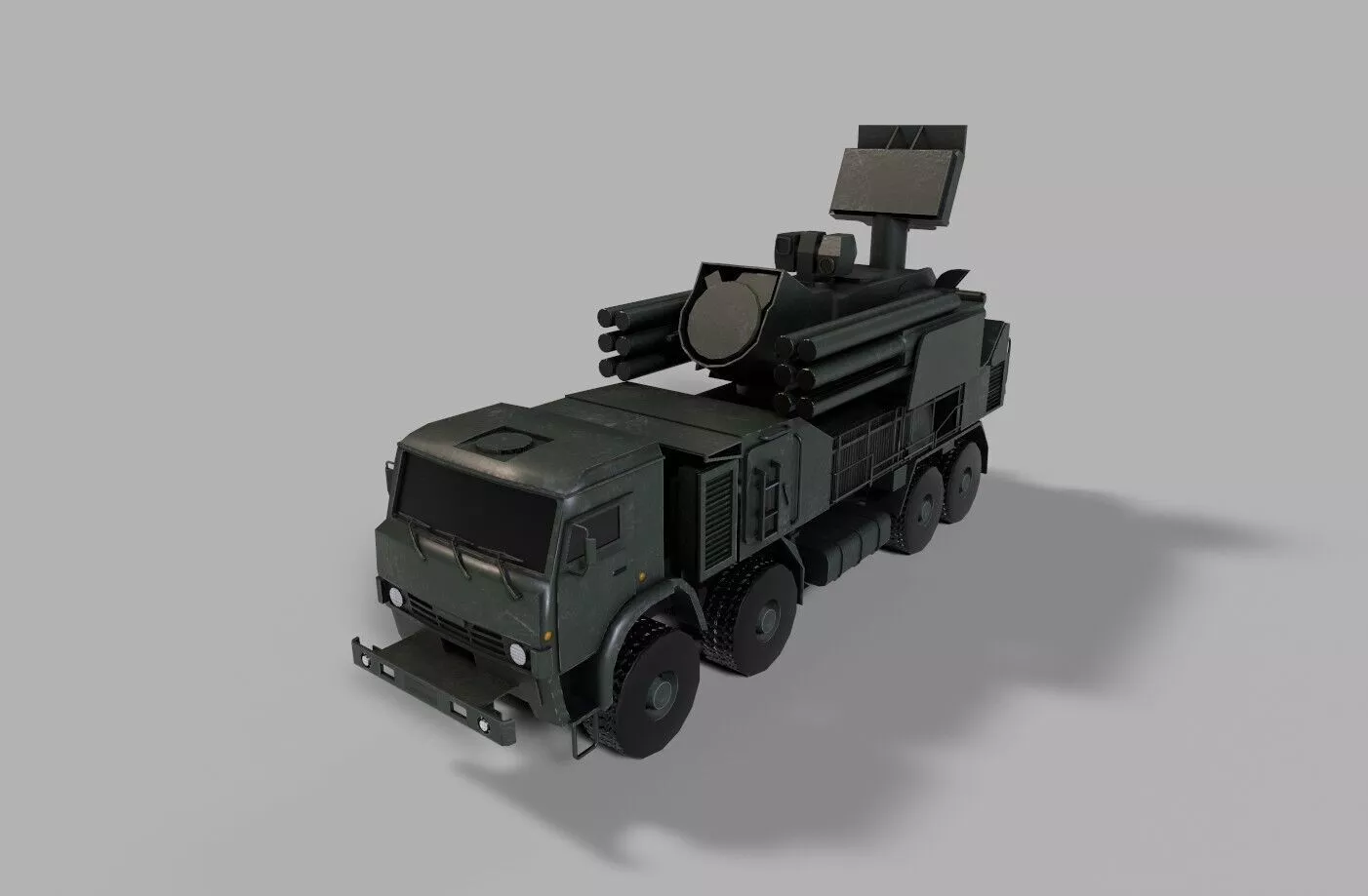 pantsir air defense system lowpoly Low-poly 3D model