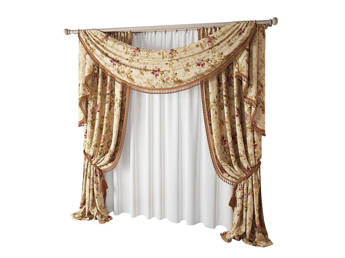 curtain 003 three materials fabric 3D model_1