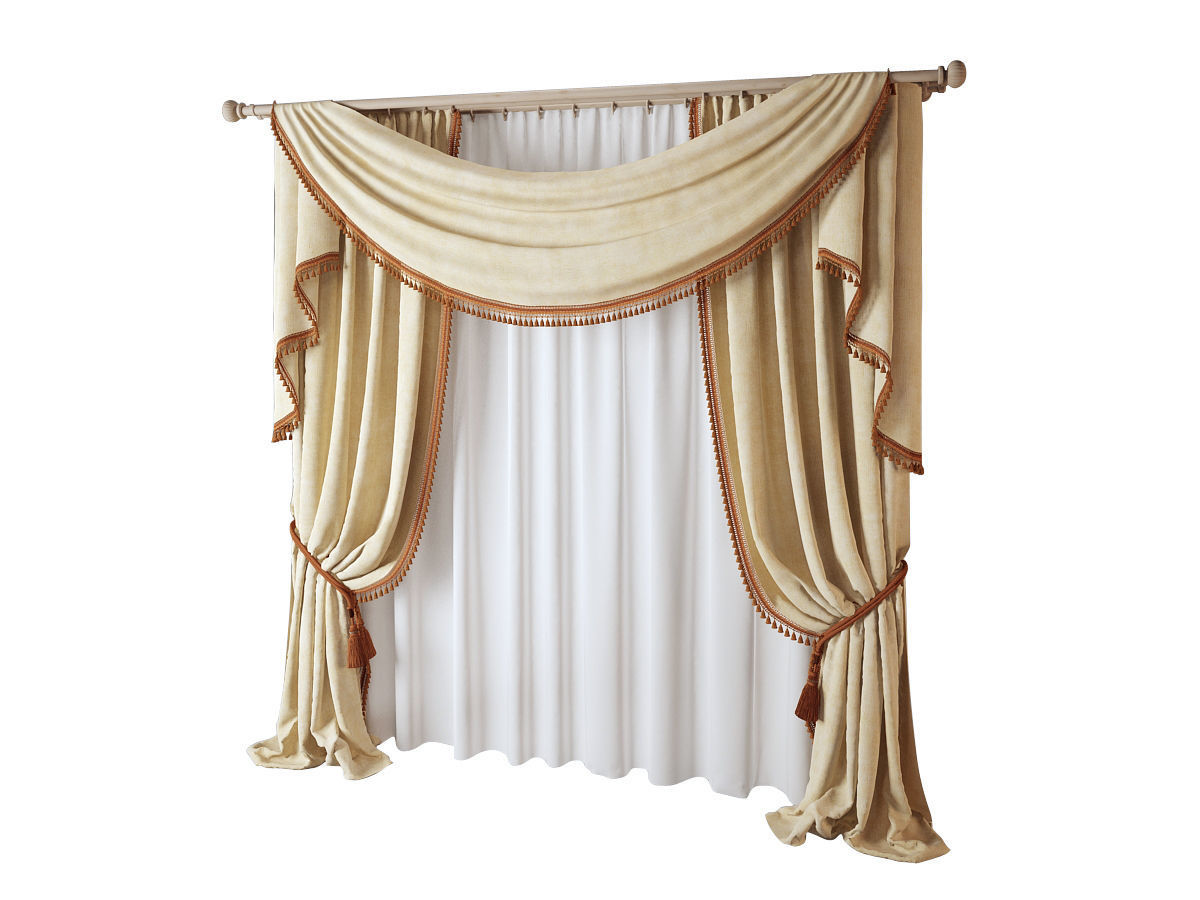 curtain 003 three materials fabric 3D model_2