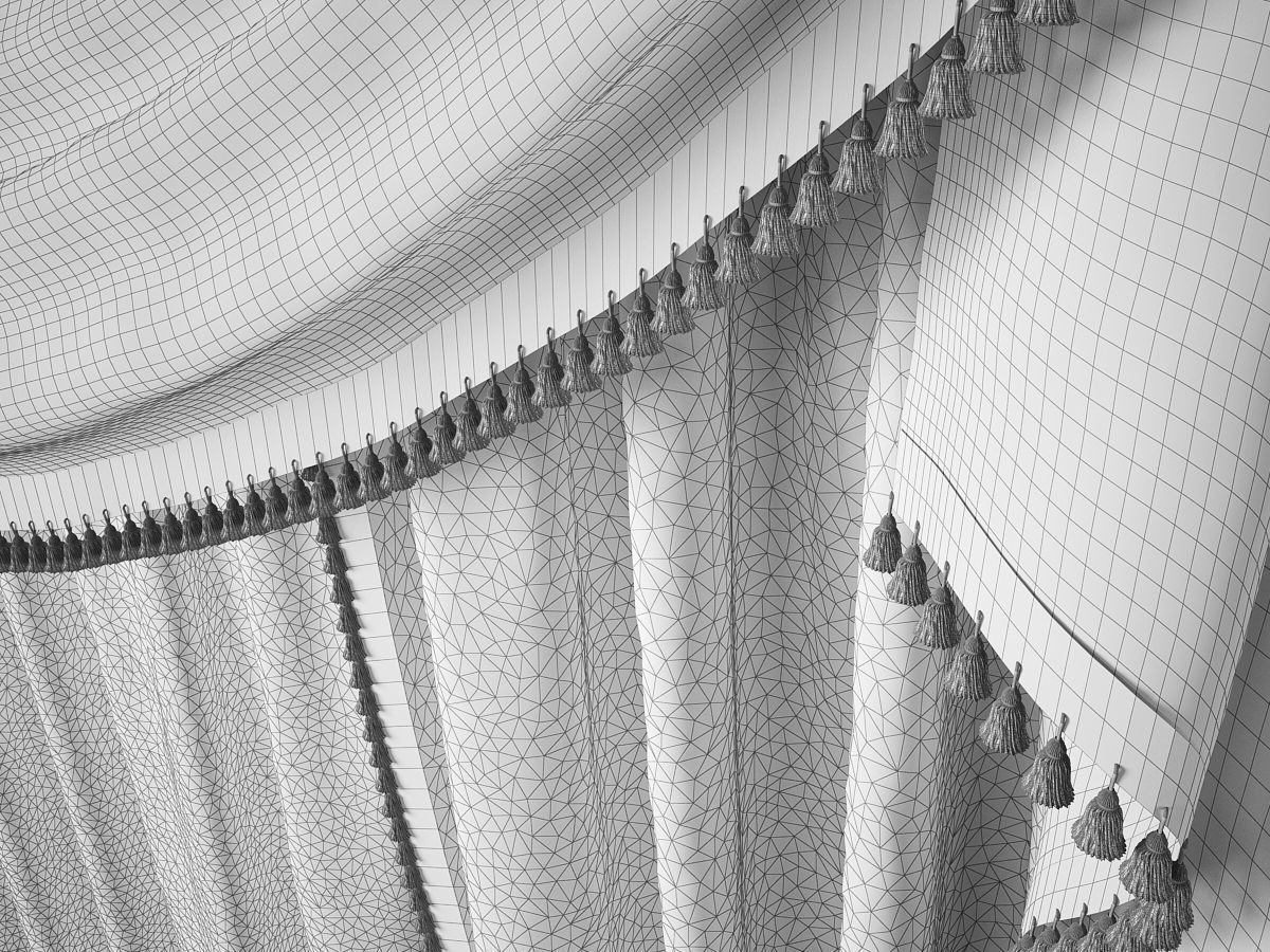 curtain 003 three materials fabric 3D model_6