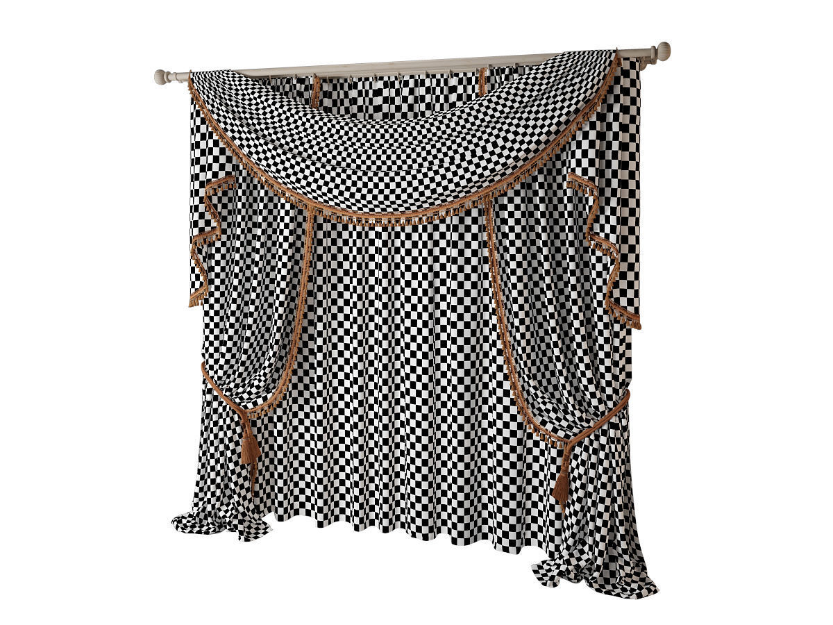 curtain 003 three materials fabric 3D model_5