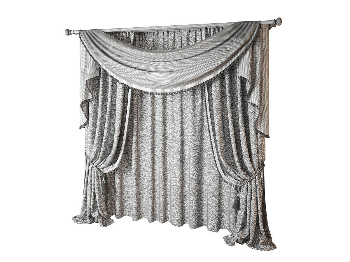 curtain 003 three materials fabric 3D model_4