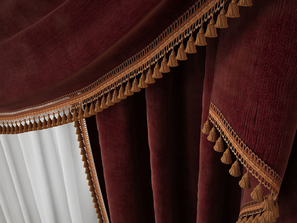 curtain 003 three materials fabric 3D model_3