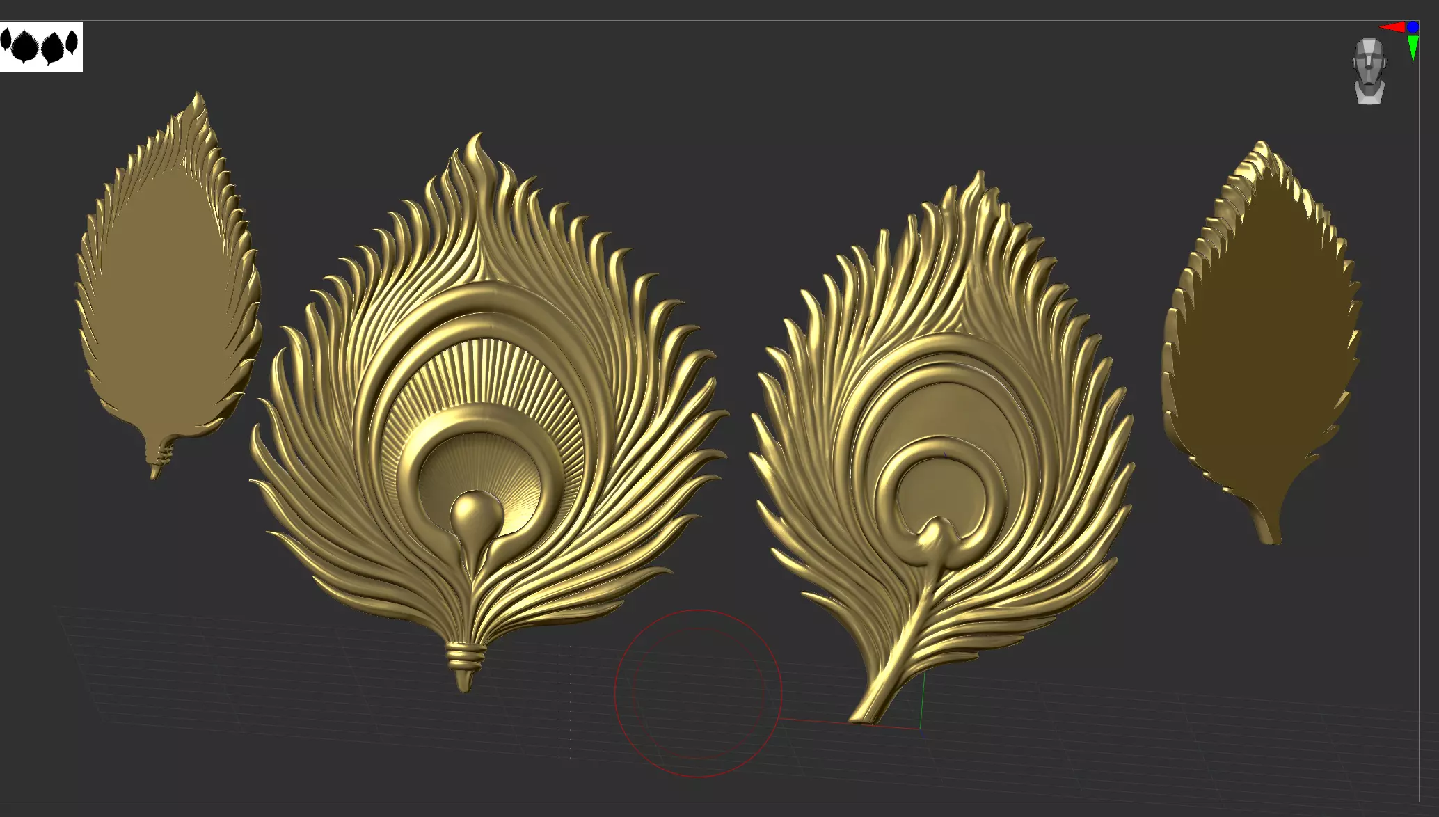 Peacock Feather 3D print model