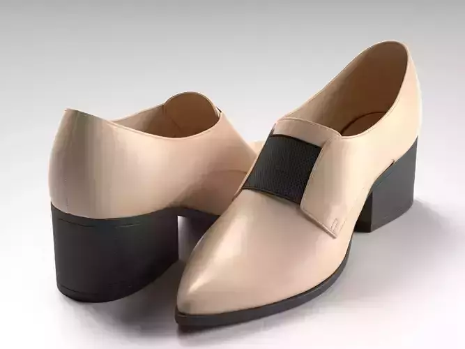 Socially Pointed Loafer Heels 3D model