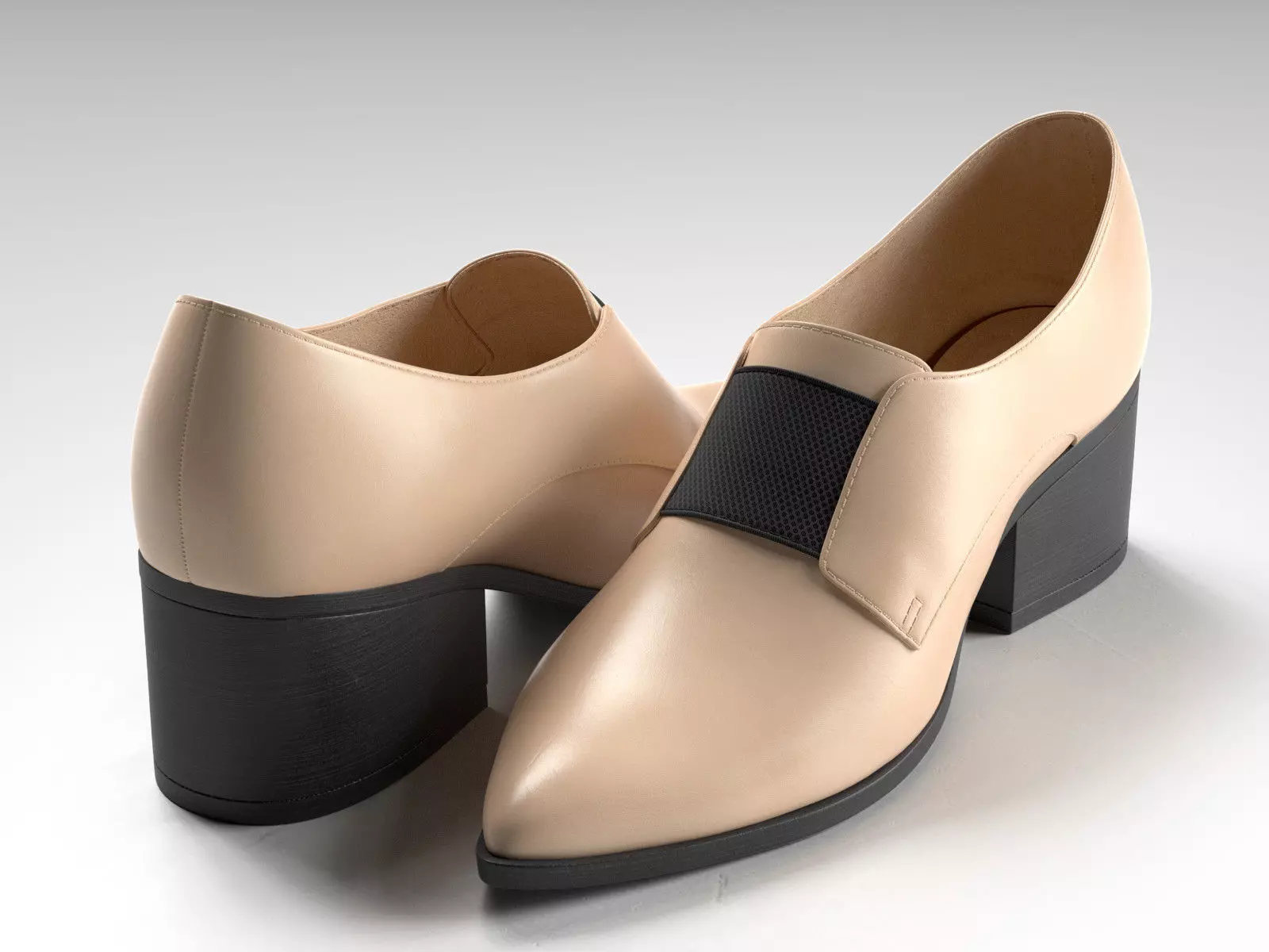 Socially Pointed Loafer Heels 3D model_0