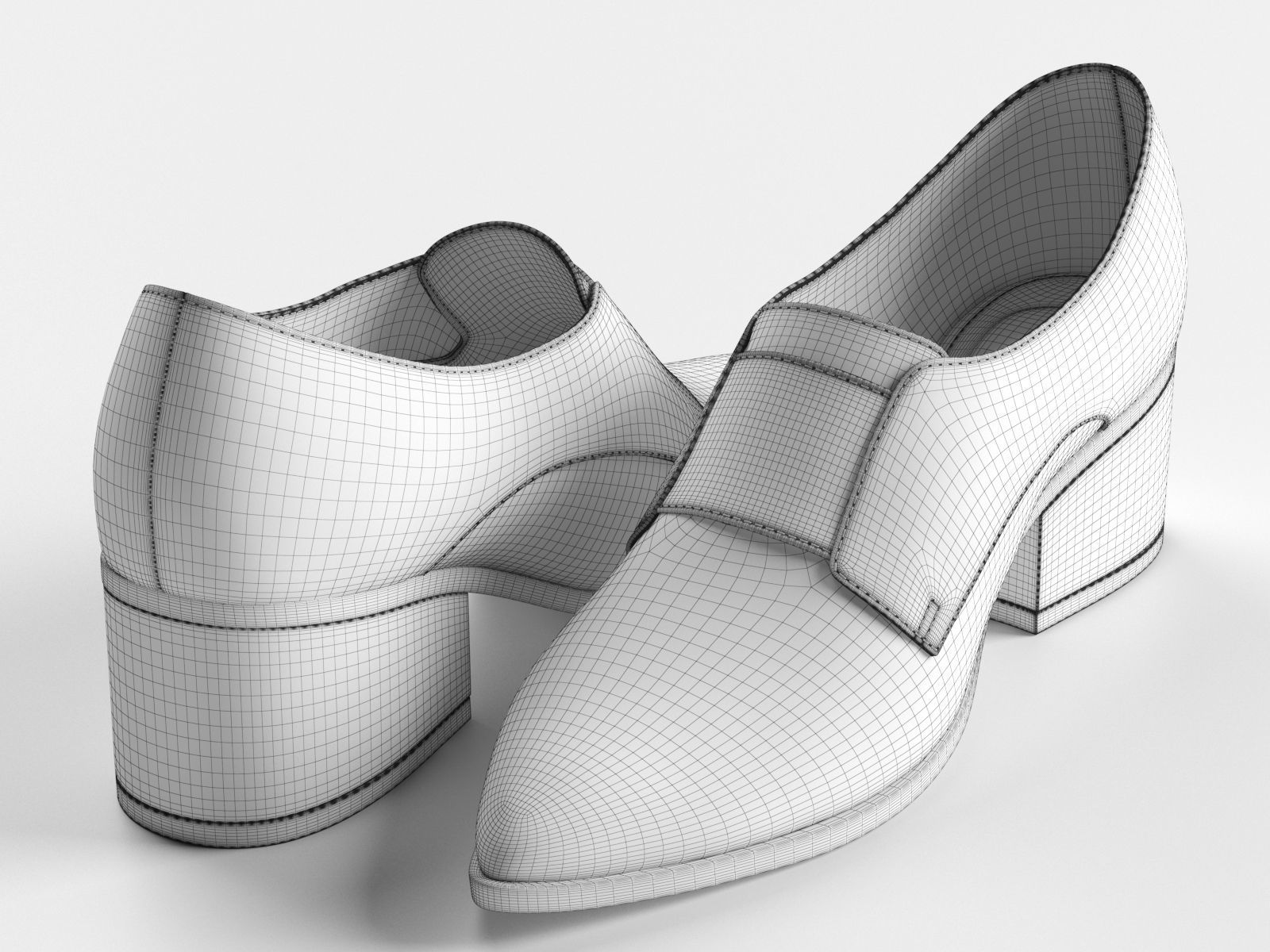 Socially Pointed Loafer Heels 3D model_3