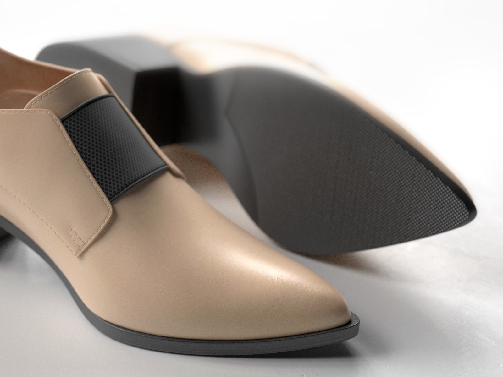 Socially Pointed Loafer Heels 3D model_2