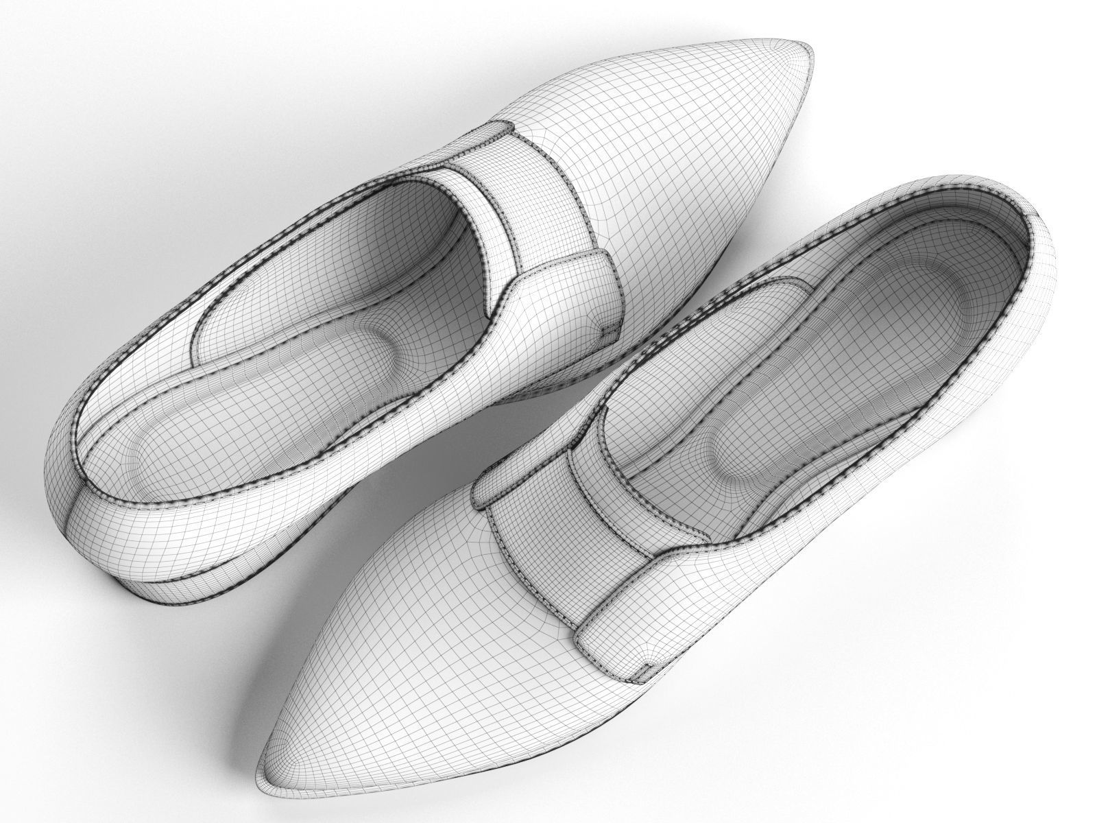 Socially Pointed Loafer Heels 3D model_4