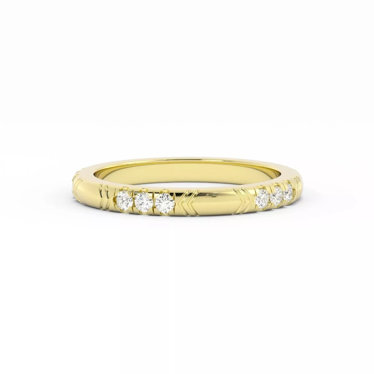 Three Stone Alternate Chevron Stacking Ring 3DM 3D print model