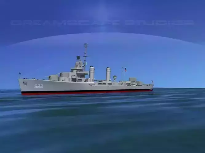 Gleaves Class Destroyer USS Maddox DD622 3D model