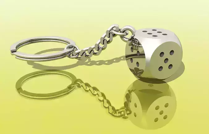 Dice Key Chain Ring 3D print model