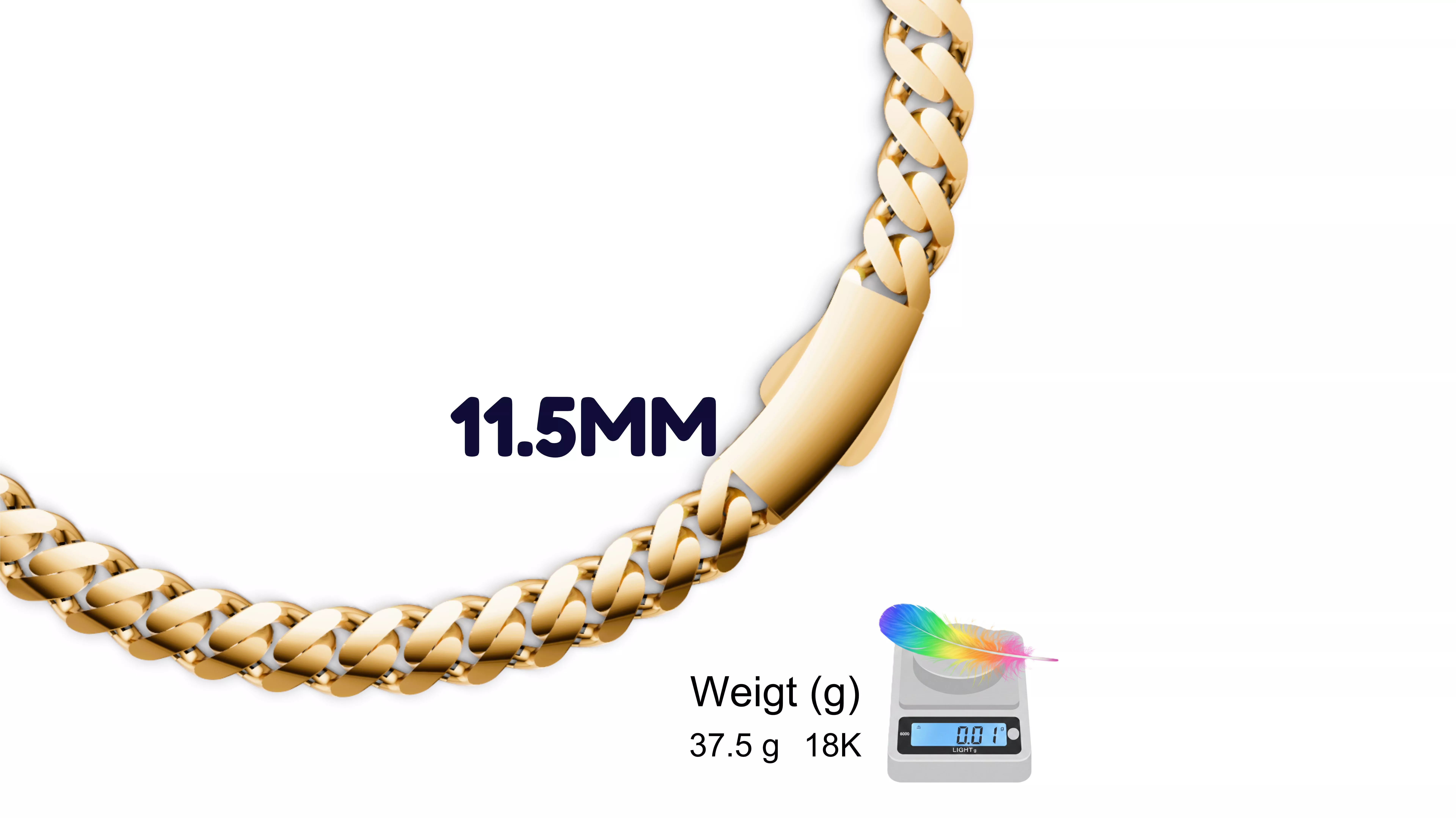 Lightweight Cuban chain necklace 11-5MM 3D print model