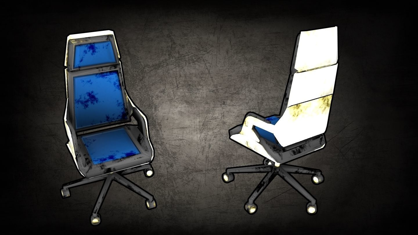 Post-Apocalyptic Office Assets Low-poly 3D model_3