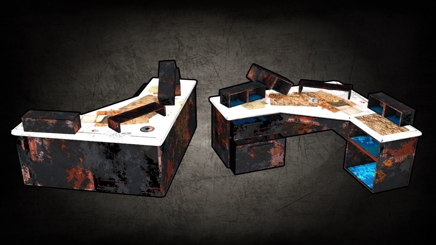 Post-Apocalyptic Office Assets Low-poly 3D model_2