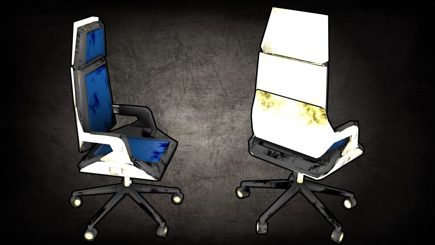 Post-Apocalyptic Office Assets Low-poly 3D model_4