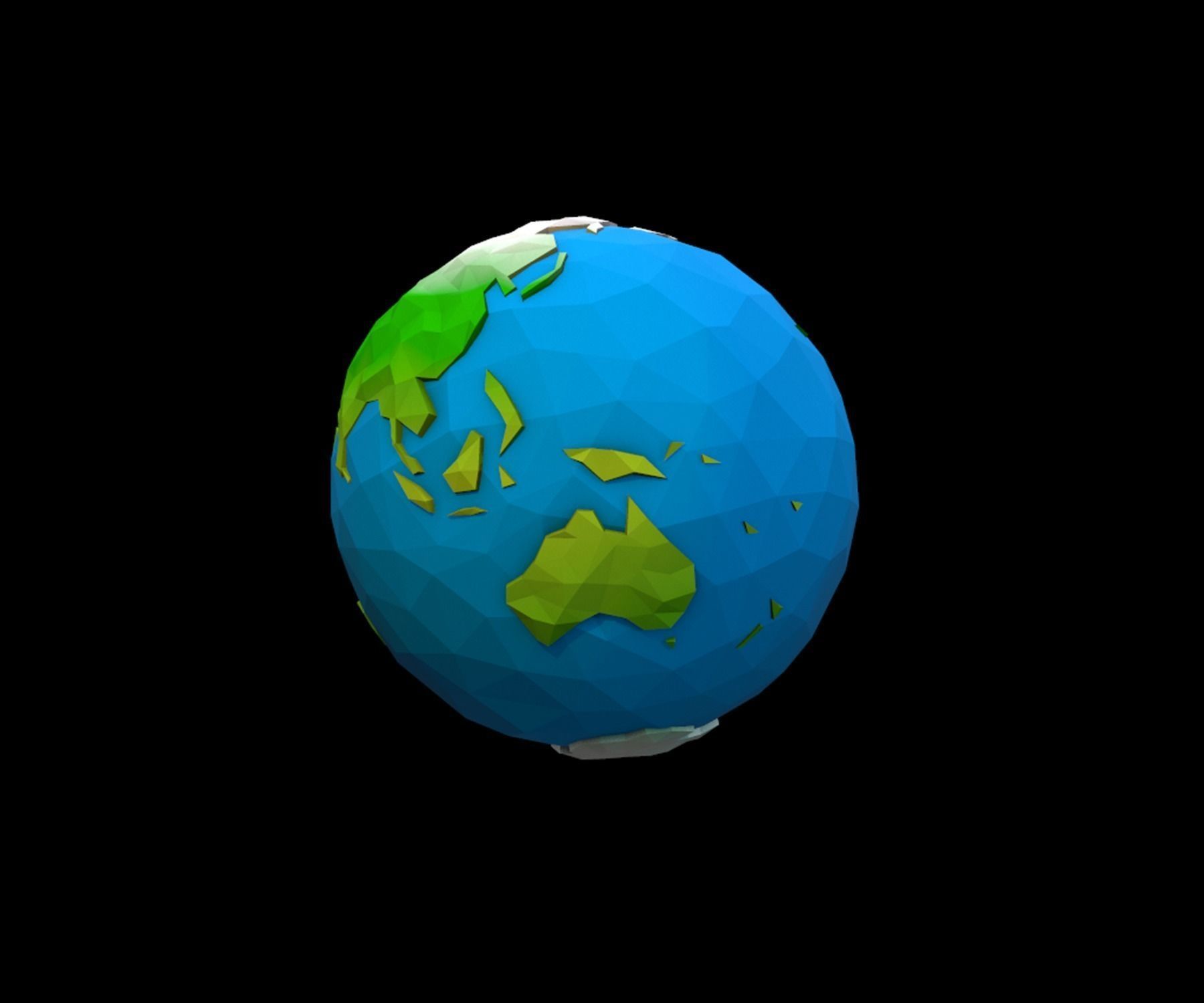 Planet Earth Low-poly 3D model_3