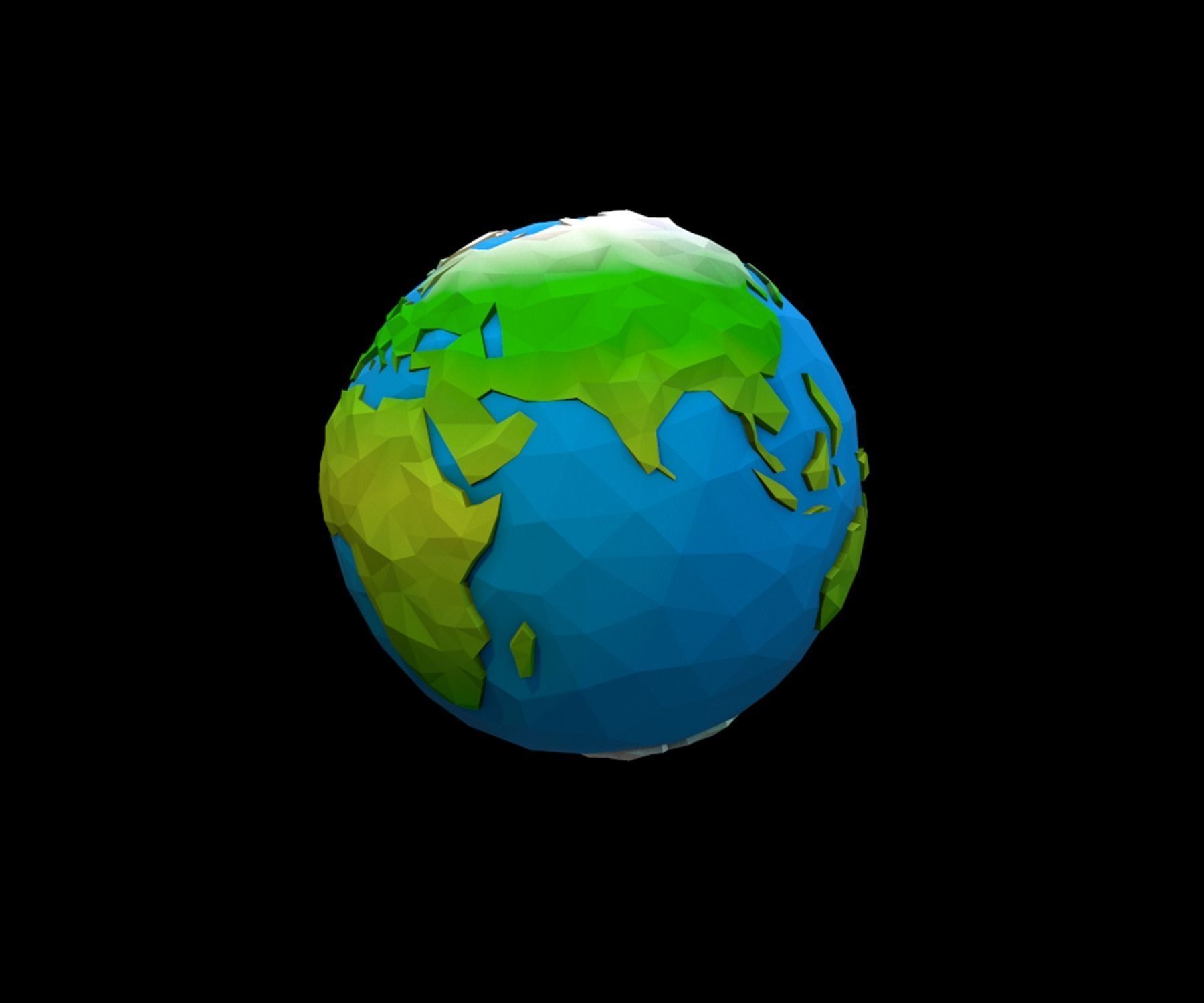 Planet Earth Low-poly 3D model_4