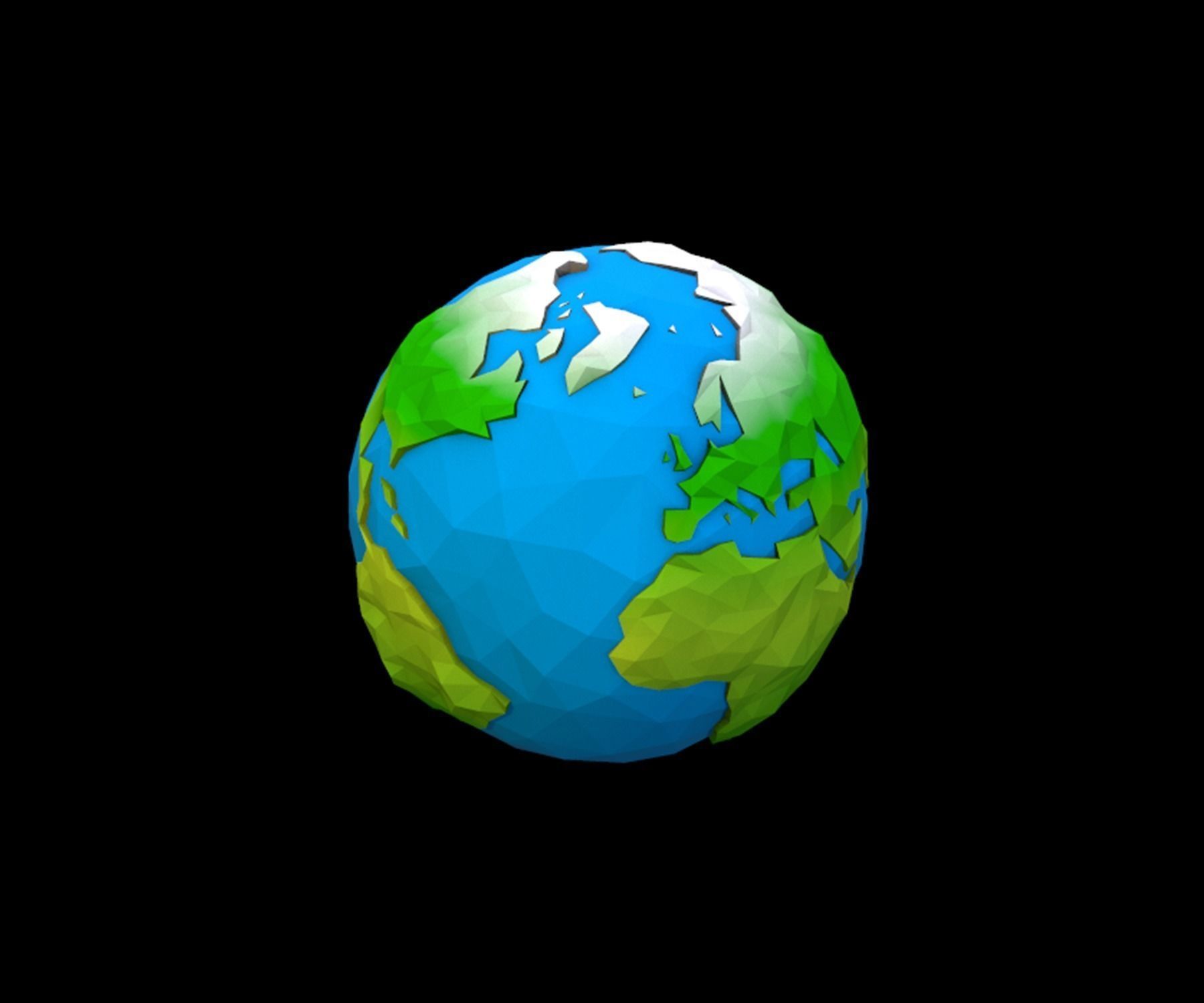 Planet Earth Low-poly 3D model_5