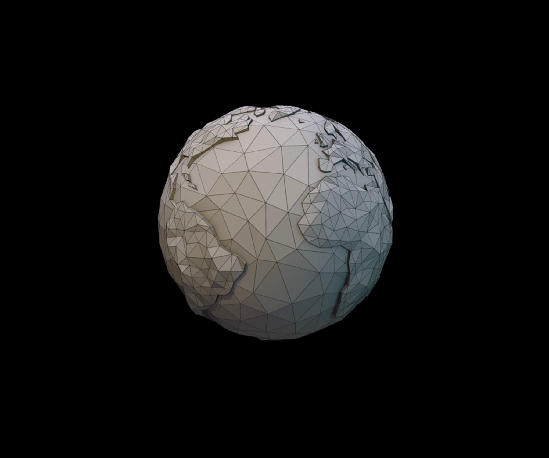 Planet Earth Low-poly 3D model_6